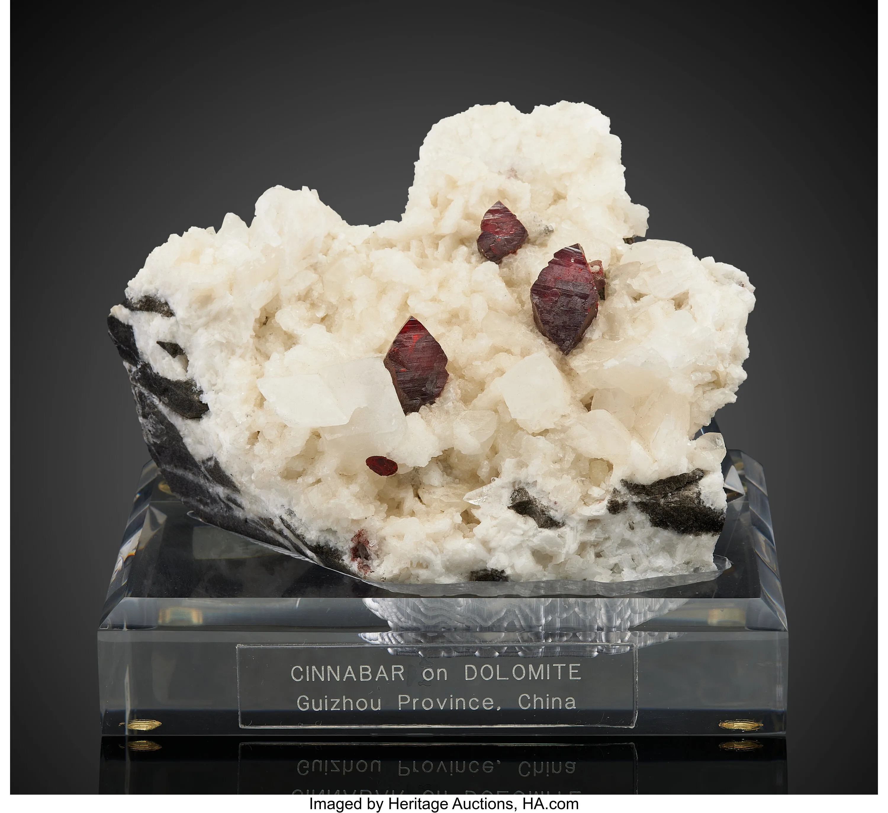 Cinnabar on Dolomite - image 1