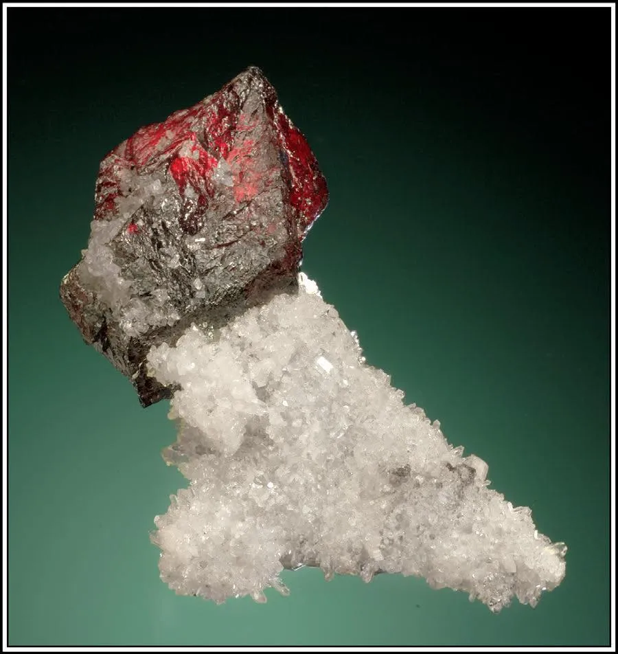 Cinnabar on drusy Quartz image