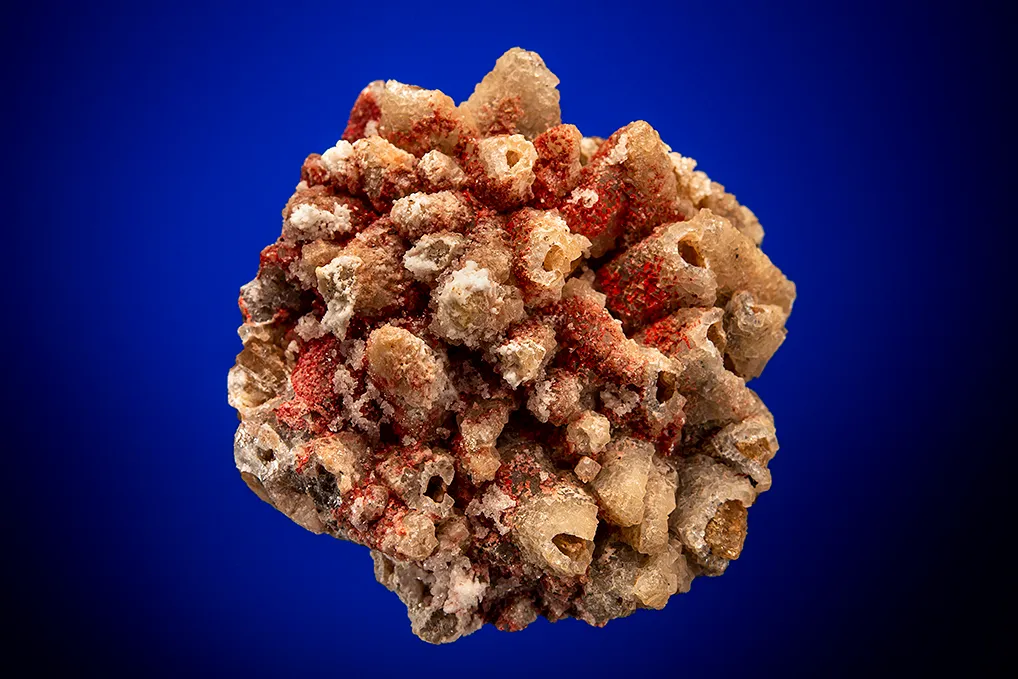 Cinnabar on Fluorite after Calcite image