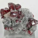 Cinnabar on Quartz With Dolomite - image 1