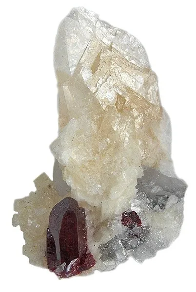 Cinnabar, Quartz, Calcite - image 1