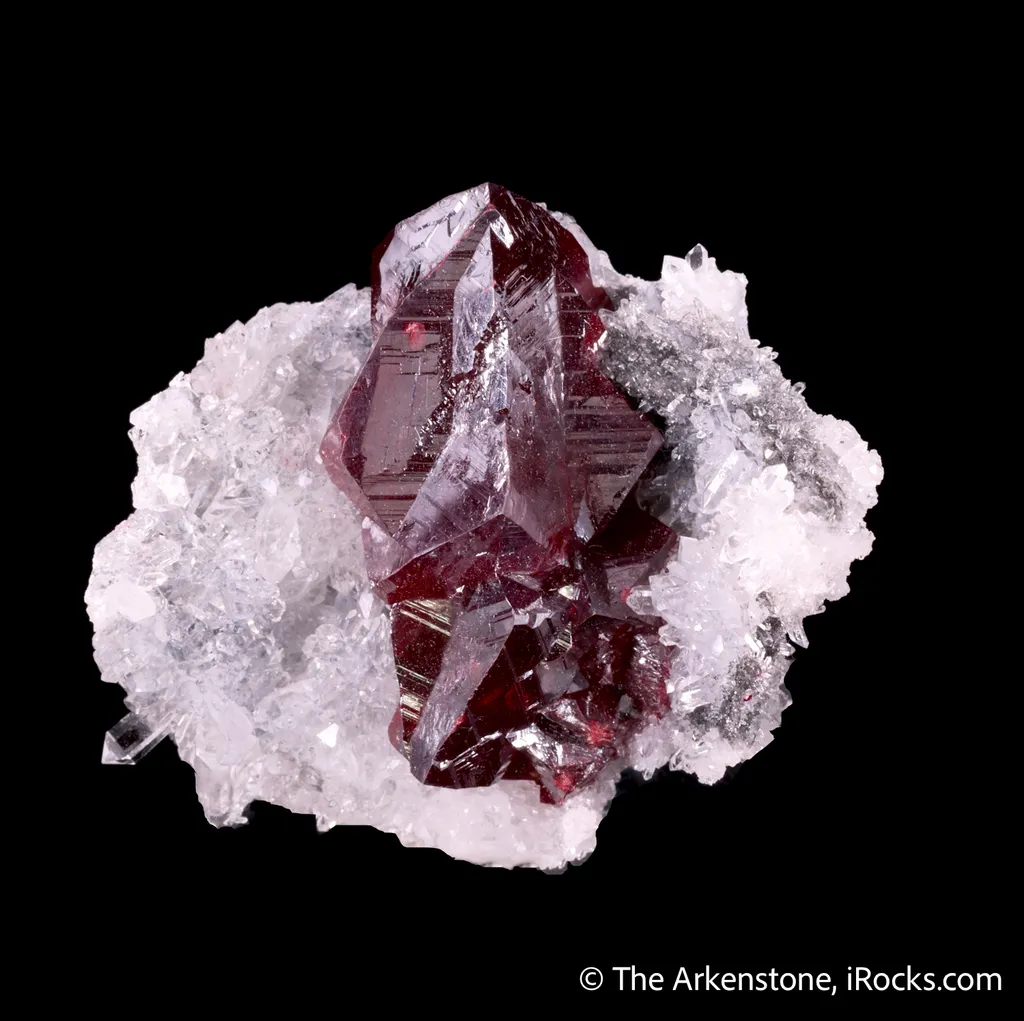 Cinnabar (twinned) on Quartz image