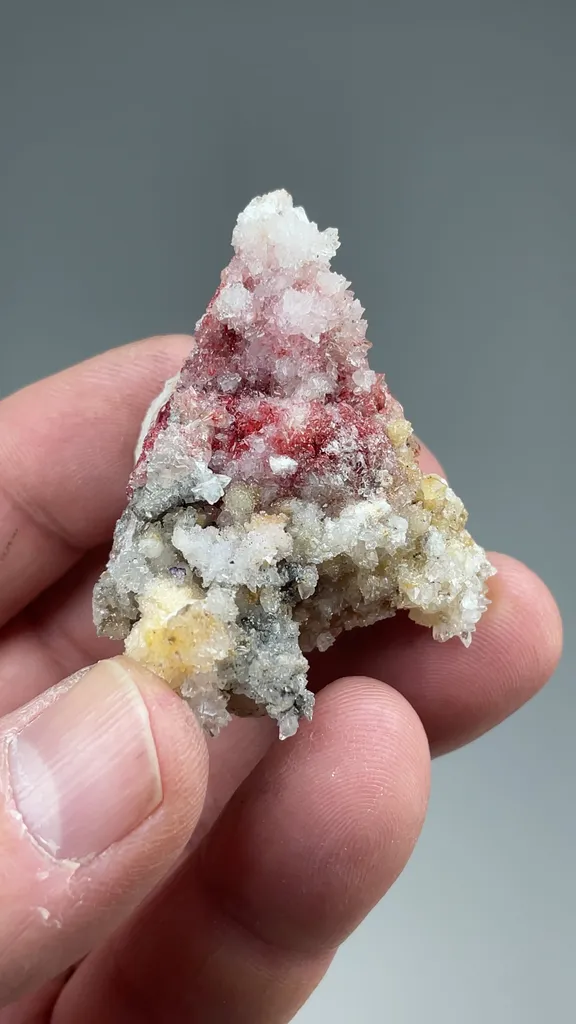 Cinnabar with Gypsum, Calcite - image 2