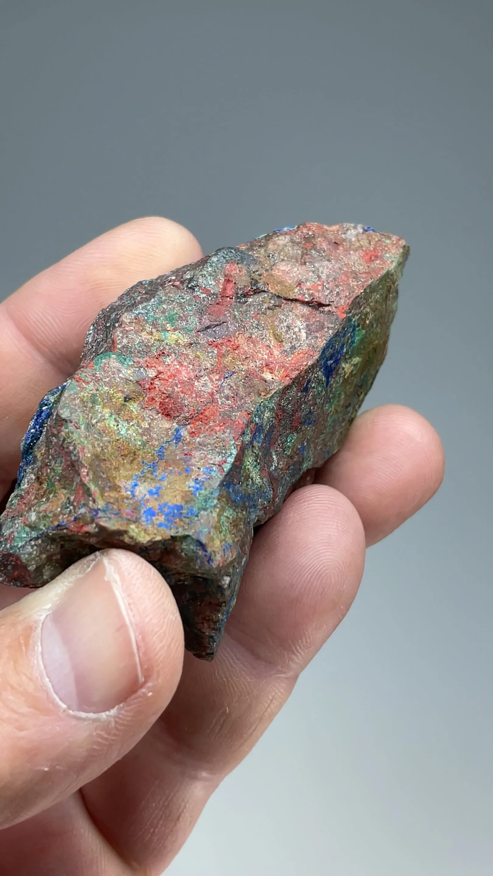 Cinnabar with Mercury, Azurite - image 2