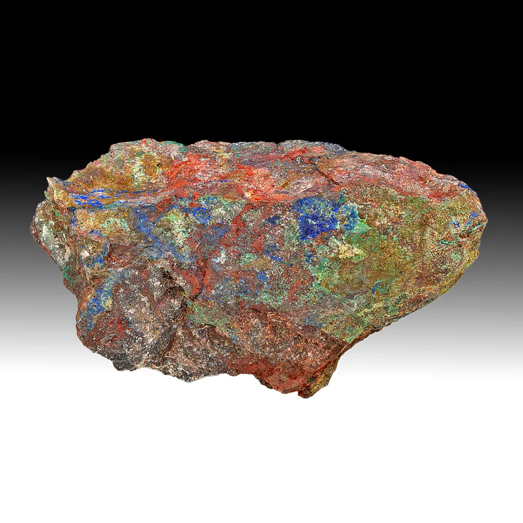 Cinnabar with Mercury, Azurite image