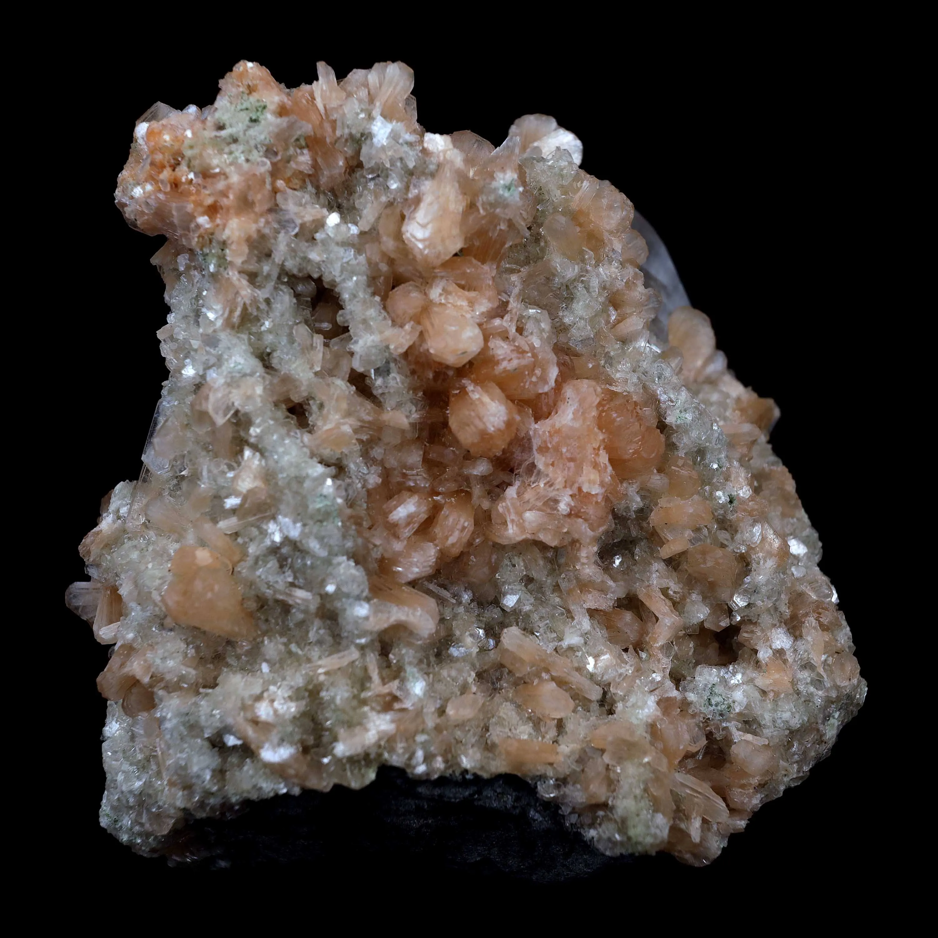 Classic Calcite Cube with Stilbite on Heulandite Natural Mineral Specimen - image 5