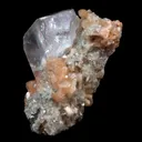 Classic Calcite Cube with Stilbite on Heulandite Natural Mineral Specimen - image 6