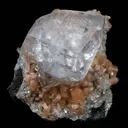 Classic Calcite Cube with Stilbite on Heulandite Natural Mineral Specimen - image 1
