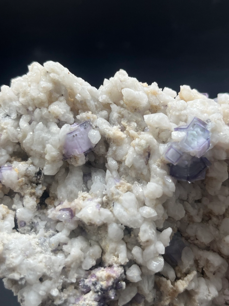 Classic Yaogangxian “Blue‑and‑White Porcelain” Fluorite, Cubic Purple‑edge Fluorite & Dolomite Association, Geological Collecting Raw Ore - image 5