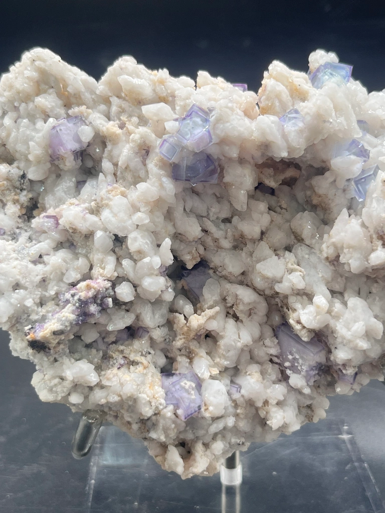 Classic Yaogangxian “Blue‑and‑White Porcelain” Fluorite, Cubic Purple‑edge Fluorite & Dolomite Association, Geological Collecting Raw Ore - image 3
