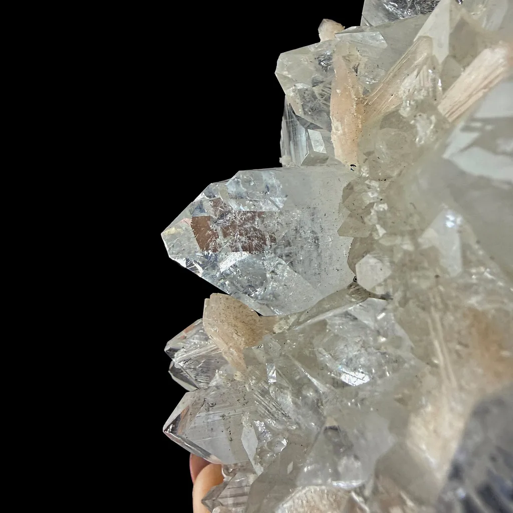 Clear Apophyllite Crystal Cluster with Stilbite – Premium Indian Zeolite Mineral Specimen - image 6