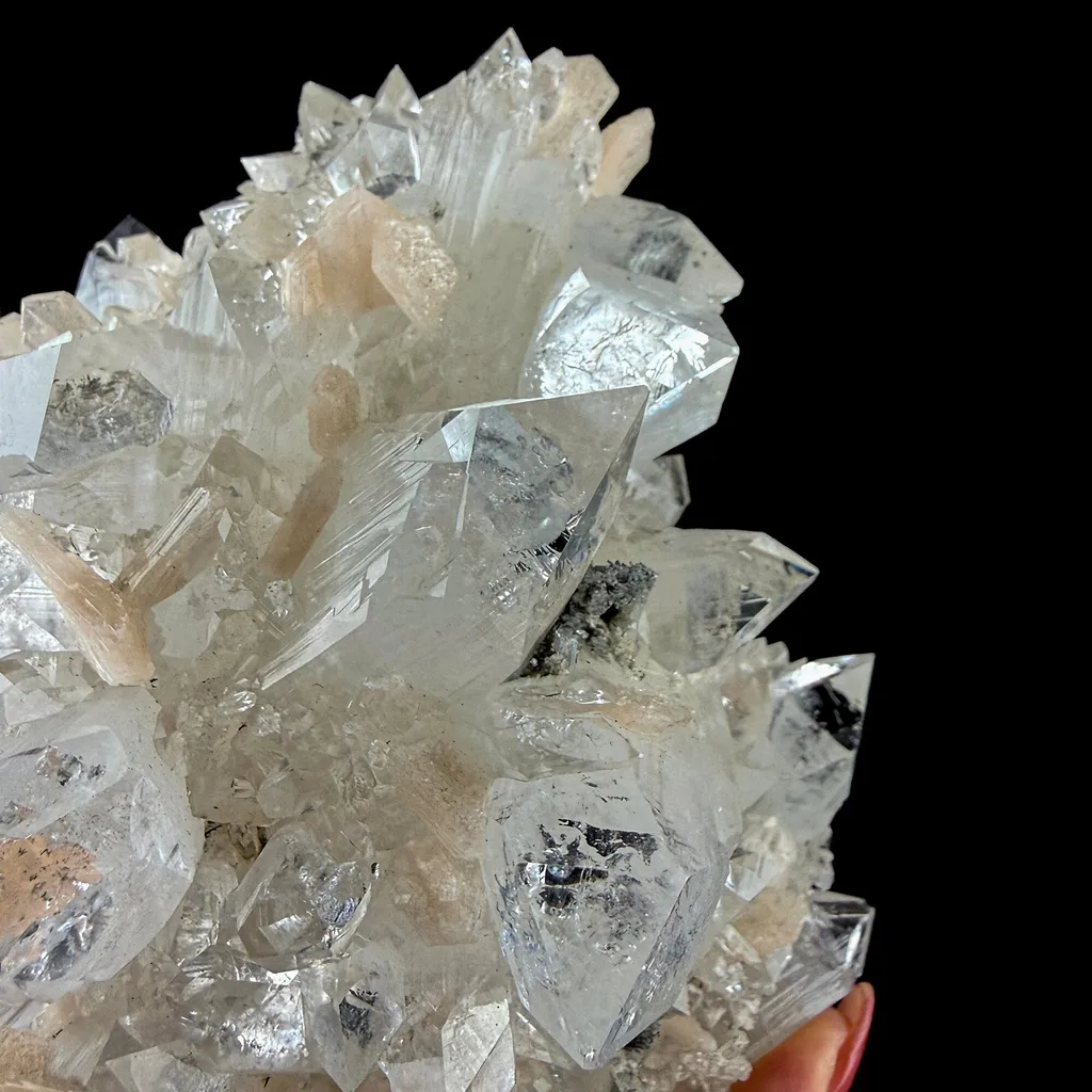 Clear Apophyllite Crystal Cluster with Stilbite – Premium Indian Zeolite Mineral Specimen - image 5
