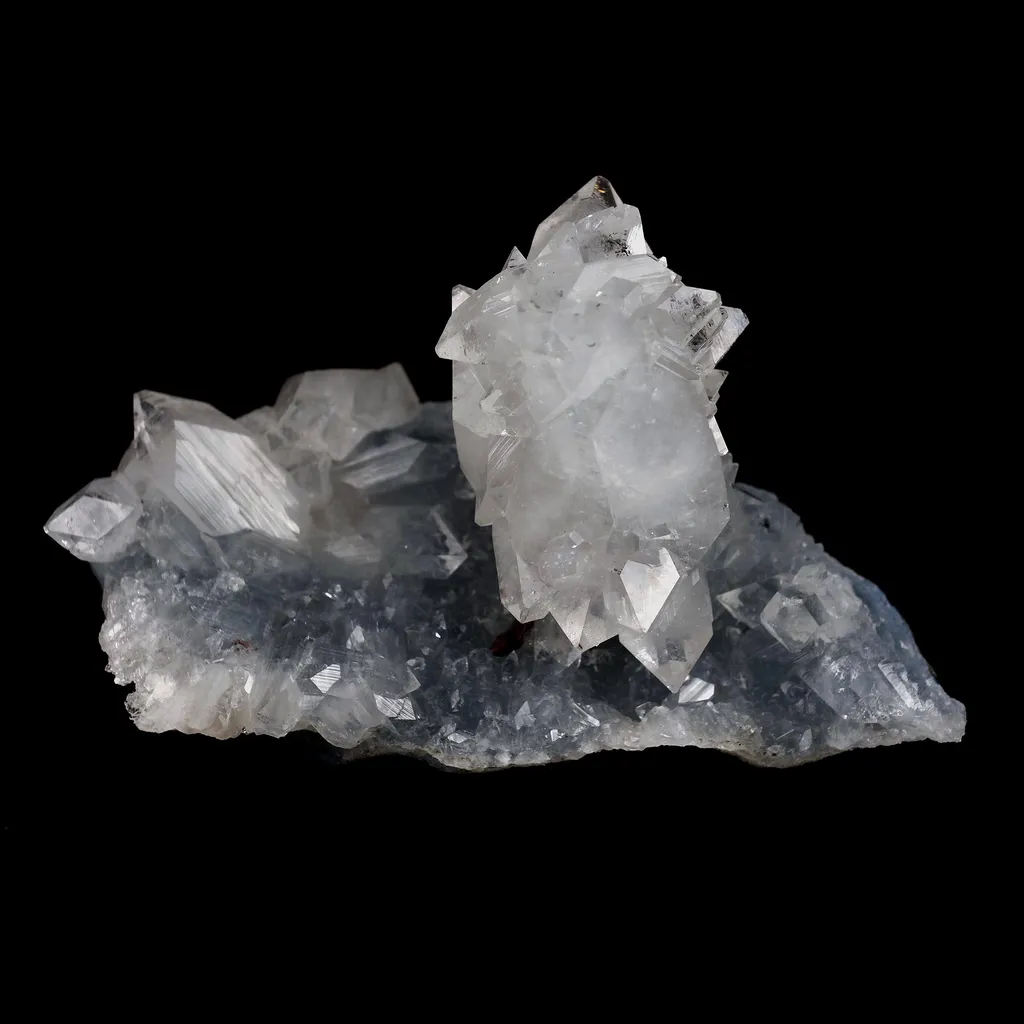 Clear Apophyllite Pointed Crystal on Heulandite Natural Mineral Specimen image