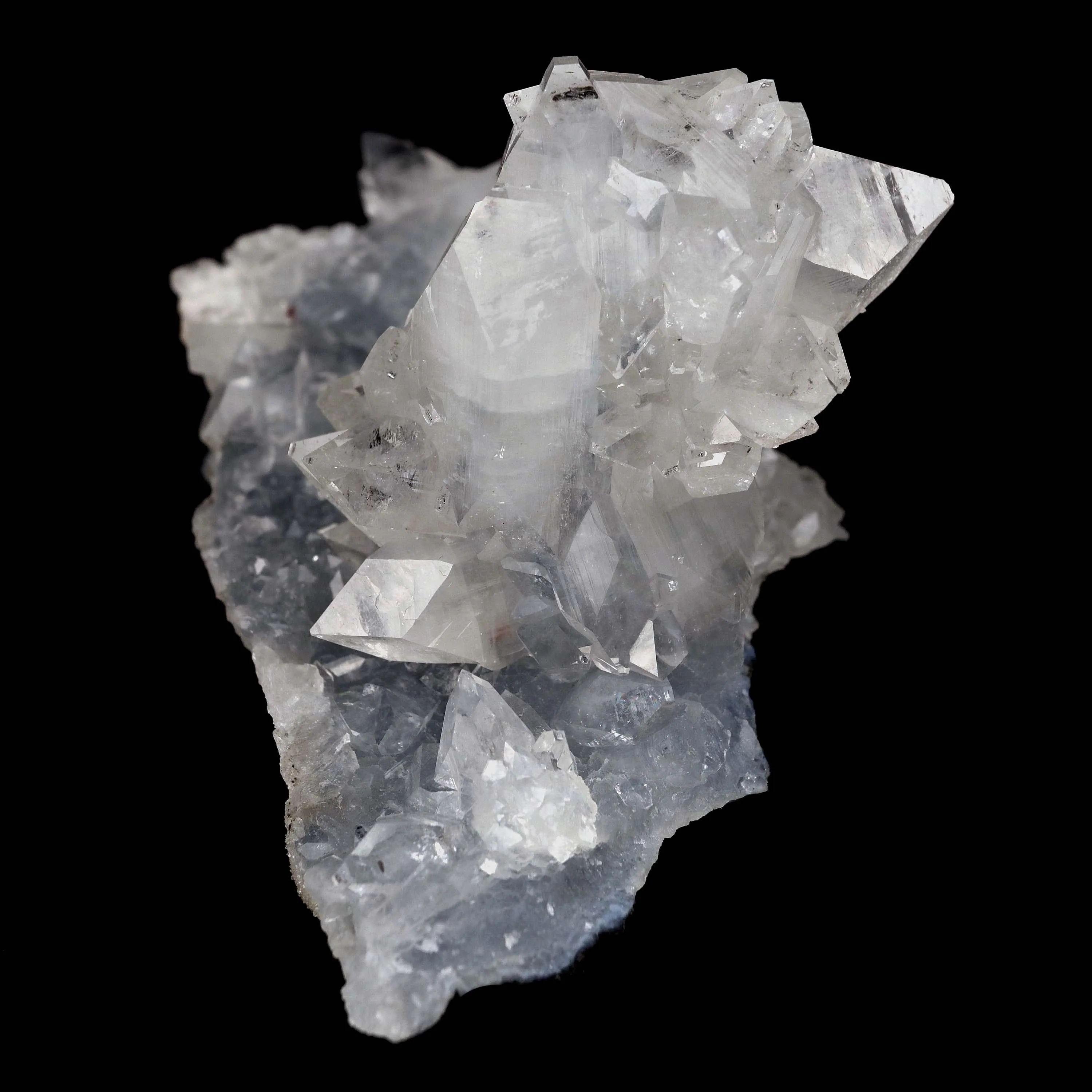 Clear Apophyllite Pointed Crystal on Heulandite Natural Mineral Specimen - image 7