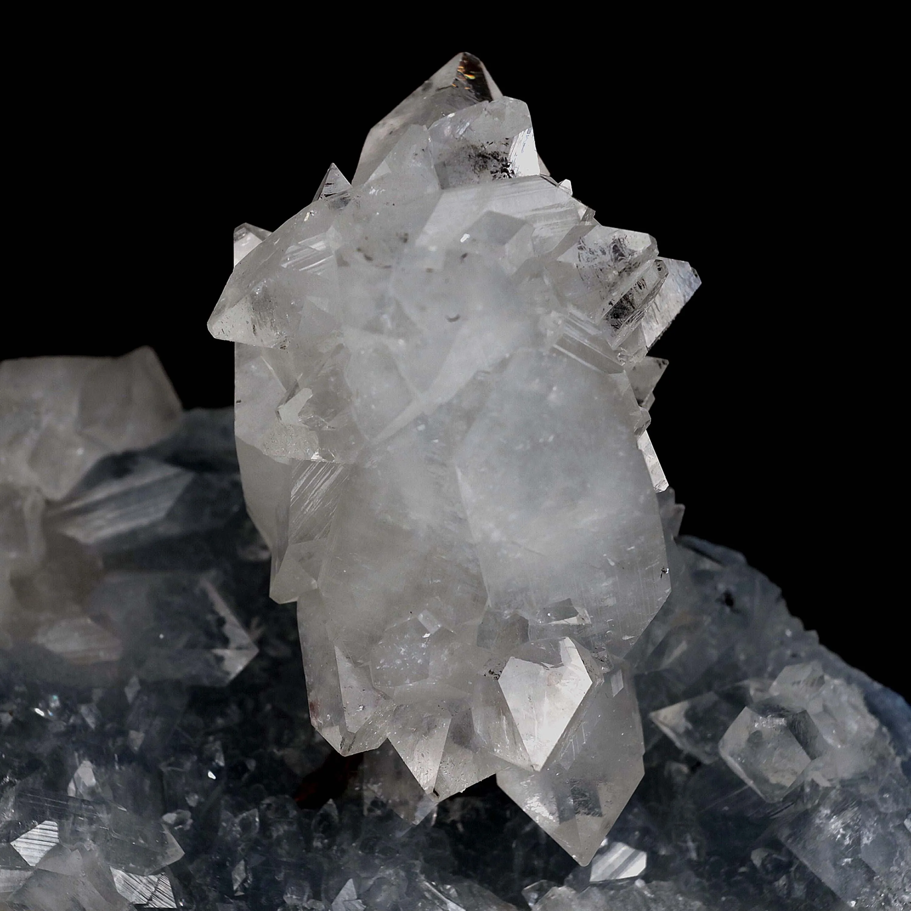 Clear Apophyllite Pointed Crystal on Heulandite Natural Mineral Specimen - image 2