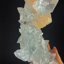 Clear Apophyllite Pyramid Cluster with Stilbite – Zeolite Mineral from Jalgaon,India - image 6