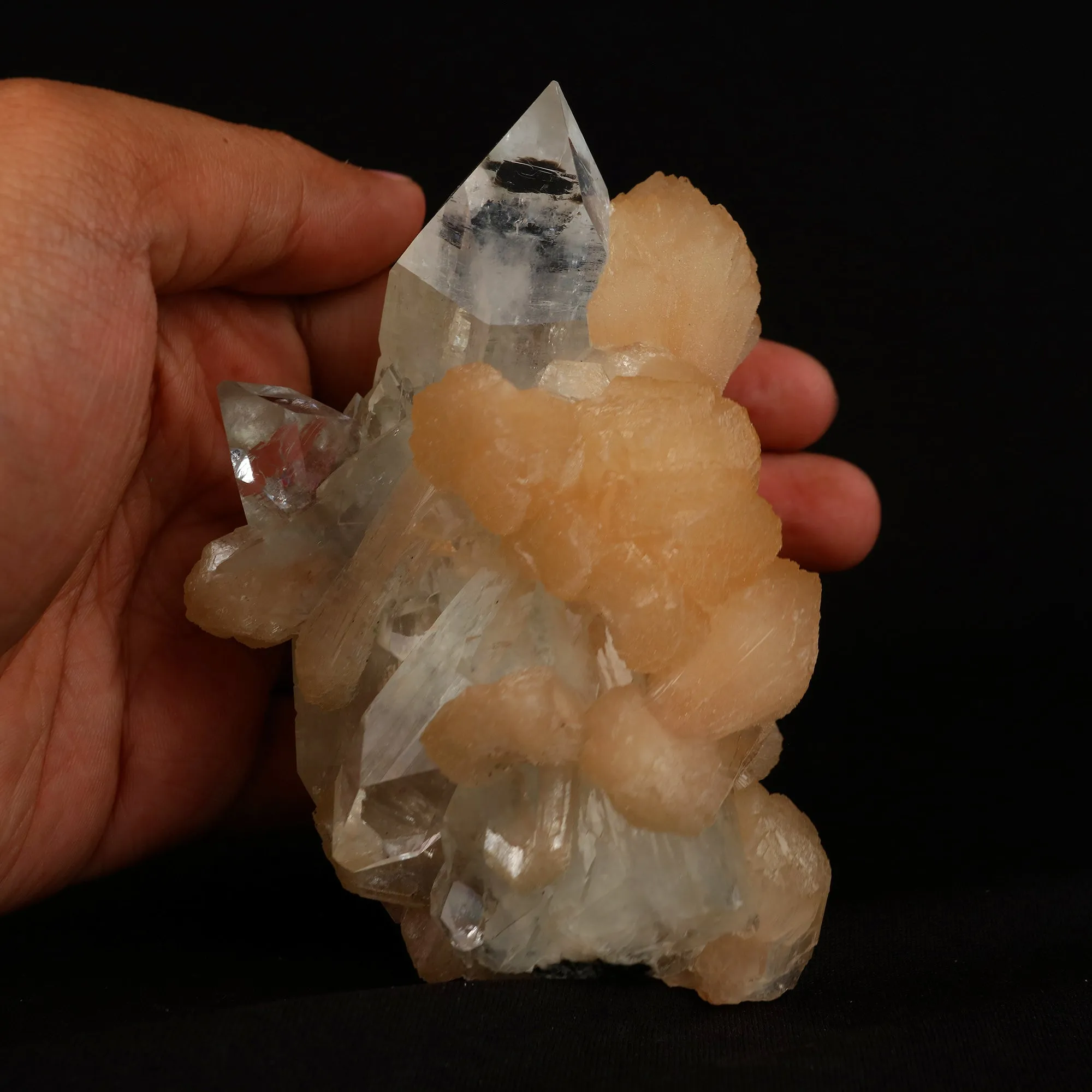 Clear Apophyllite With Stilbite Natural Mineral Specimen - image 5