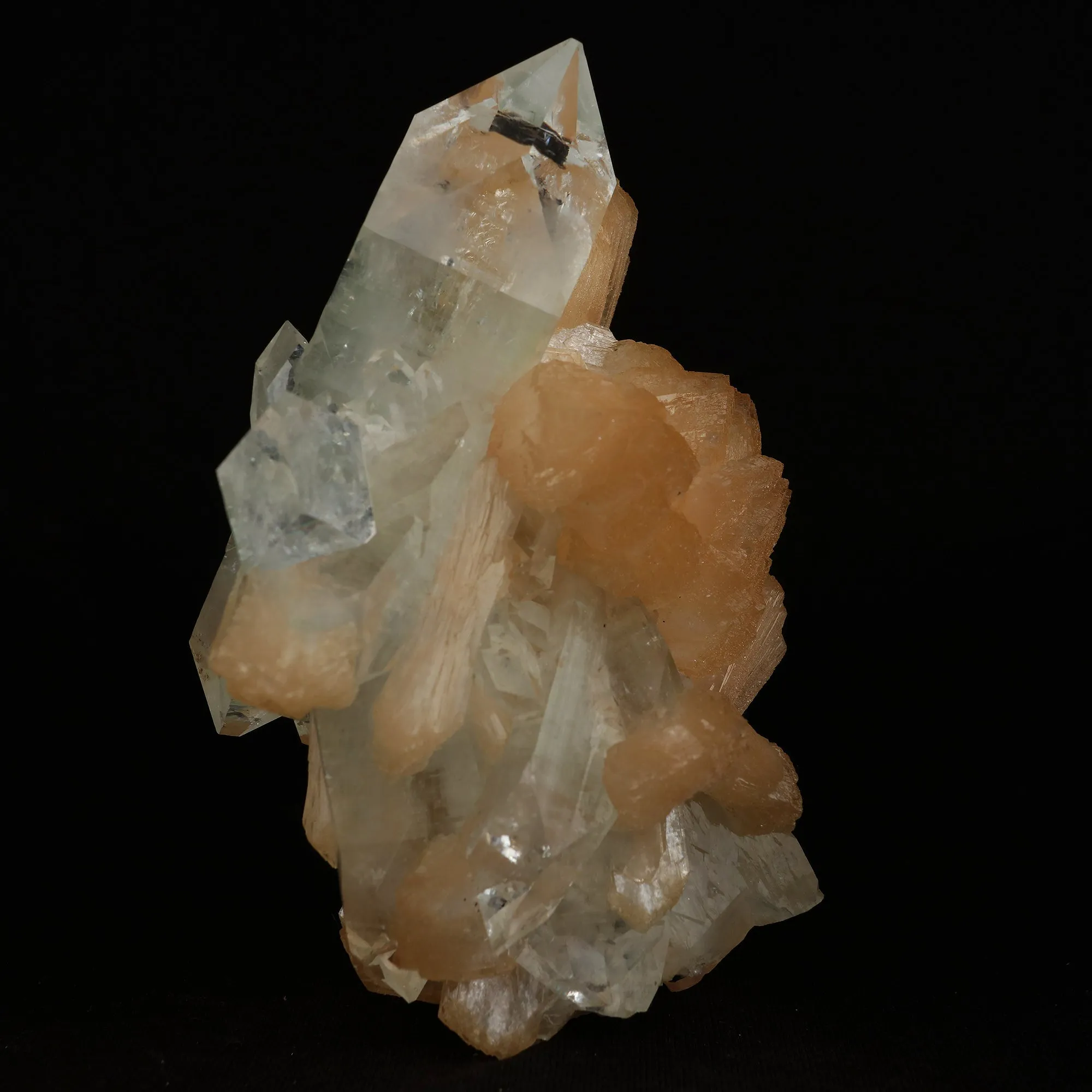 Clear Apophyllite With Stilbite Natural Mineral Specimen - image 2