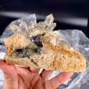 Clear Hashupi Quartz Cluster Combine Hematite on Matrix from Pakistan - image 7