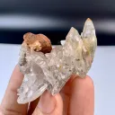 Clear Hashupi Quartz cluster combine Siderite from Pakistan - image 6