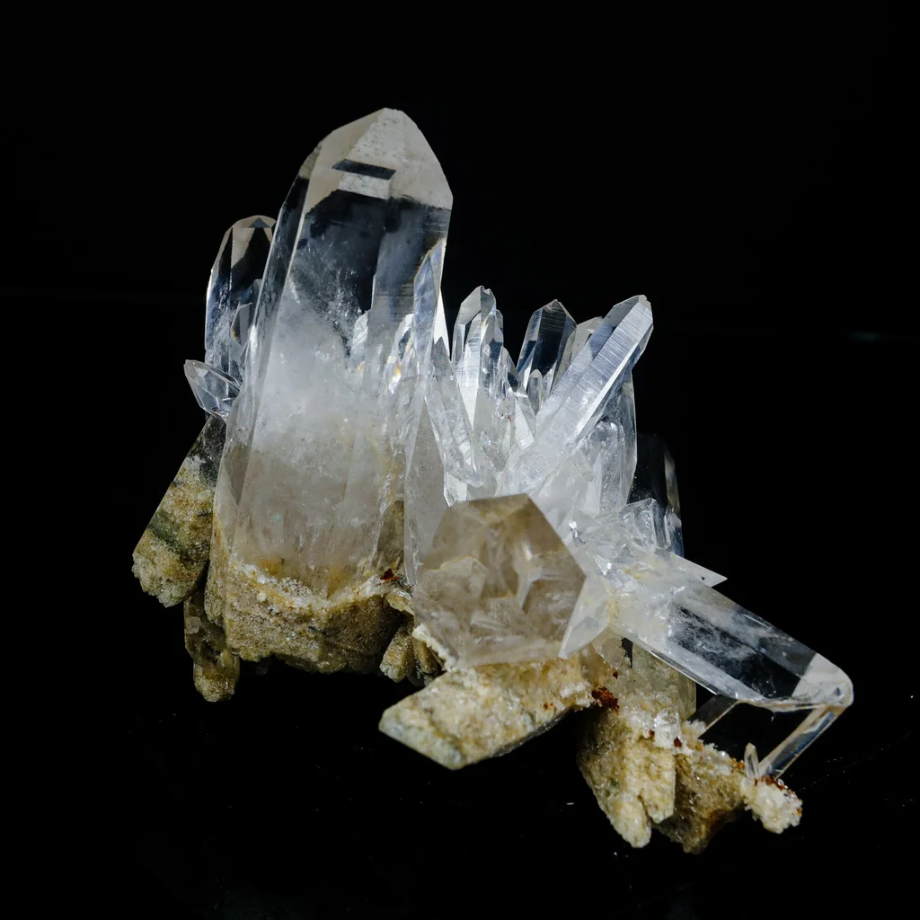 Clear Quartz Cluster – High-Vibration Crystal Points Mineral Specimen image