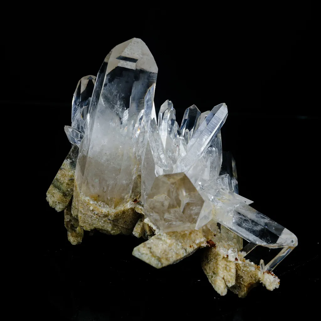 Clear Quartz Cluster – High-Vibration Crystal Points Mineral Specimen image