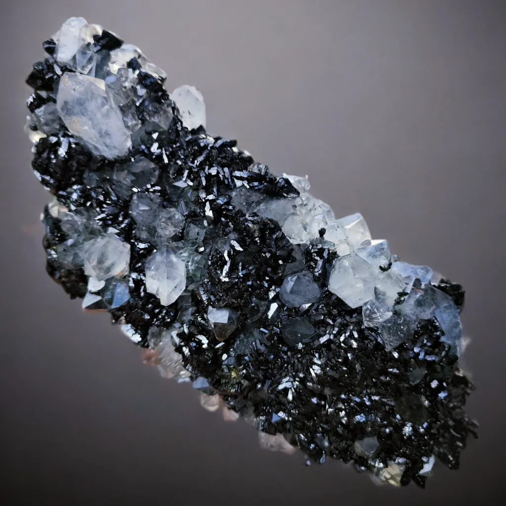 Clear Quartz Cluster with Green Epidote Specimen - image 5