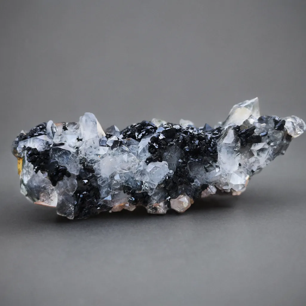 Clear Quartz Cluster with Green Epidote Specimen image