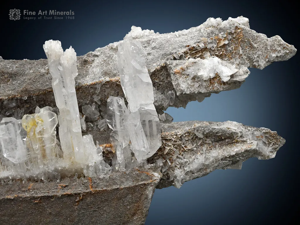 Clear Sharp Faden Quartz on Matrix from Pakistan image