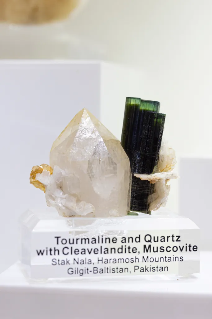 Cleavelandite, Quartz, Tourmaline from Pakistan, Gilgit-Baltistan, Roundu District, Haramosh Mts., S image
