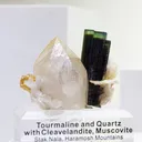 Cleavelandite, Quartz, Tourmaline from Pakistan, Gilgit-Baltistan, Roundu District, Haramosh Mts., S - image 1