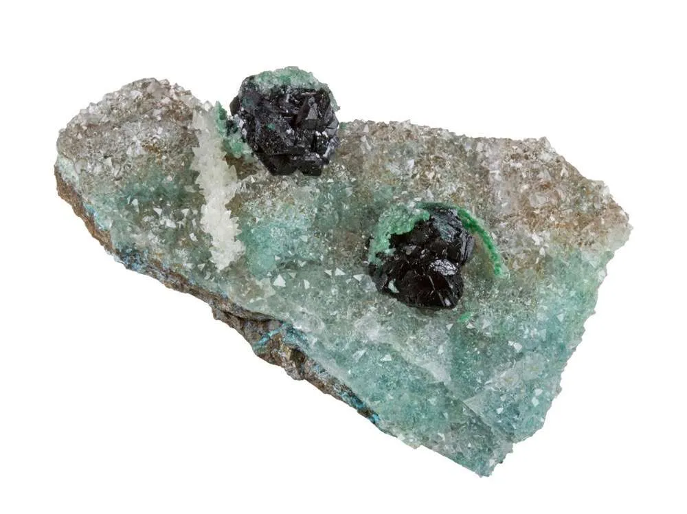 Clinoatacamite on Quartz - image 2