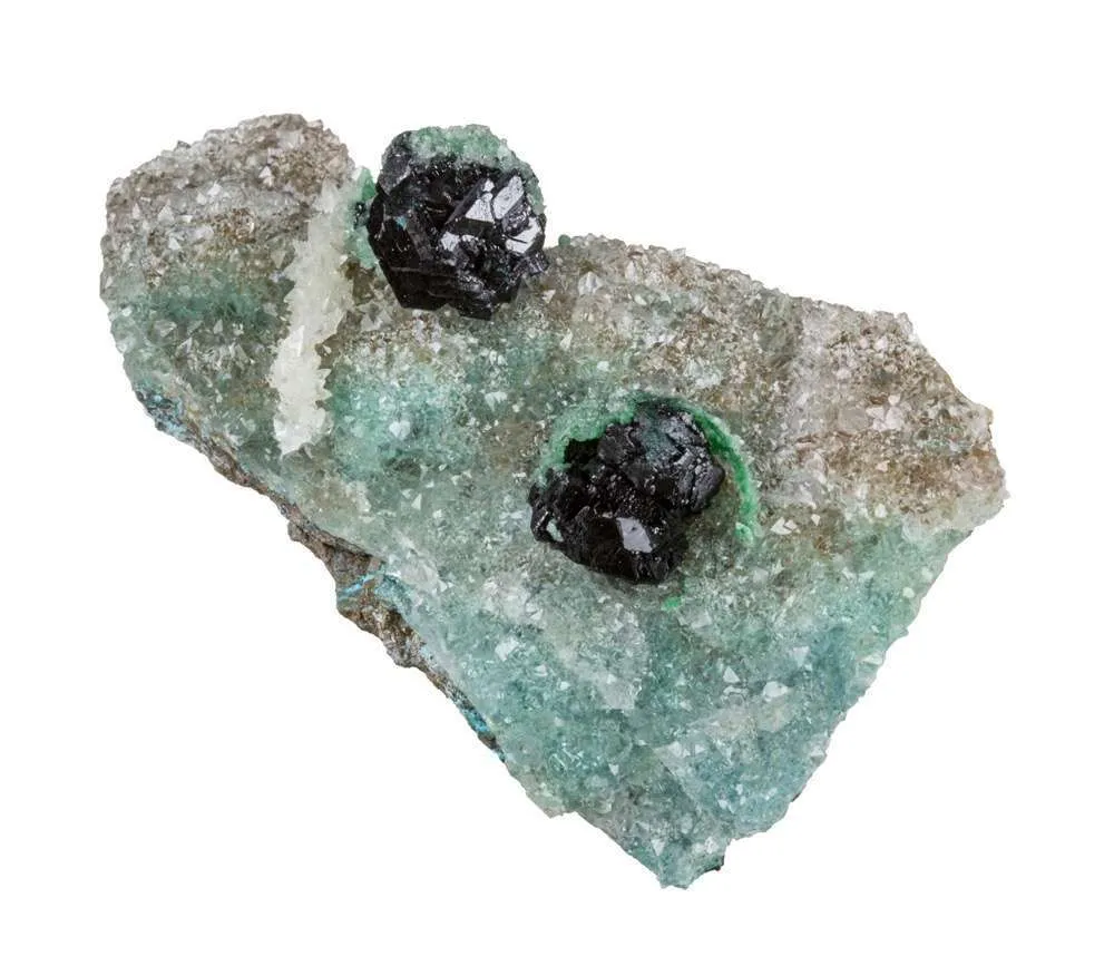 Clinoatacamite on Quartz - image 4