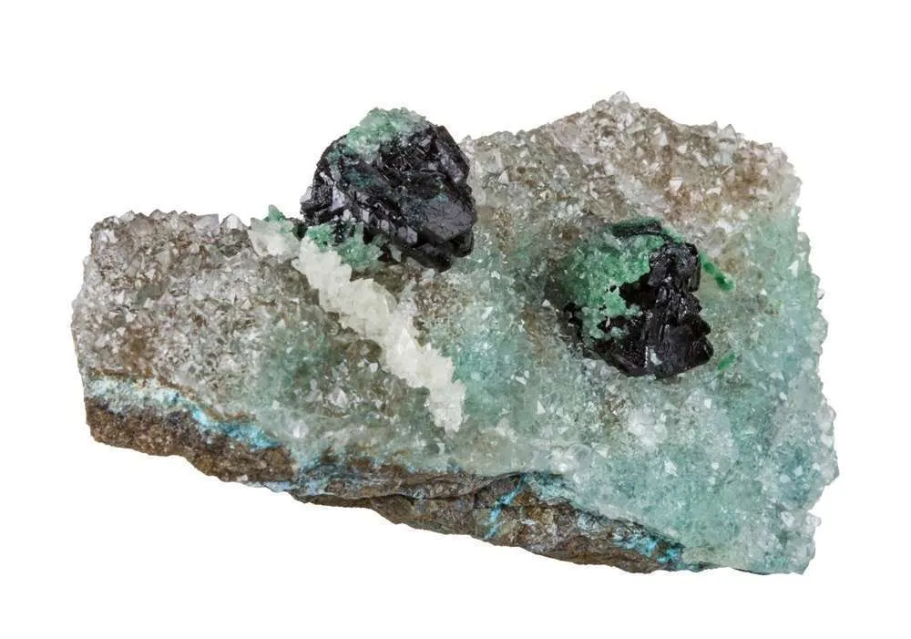 Clinoatacamite on Quartz - image 6