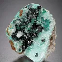 CLINOATACAMITE on Quartz with Chrysocolla - image 1