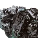 Clinoatacamite (twinned) on Quartz - image 1