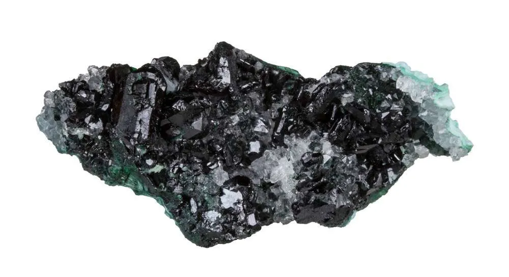 Clinoatacamite (twinned) on Quartz - image 2
