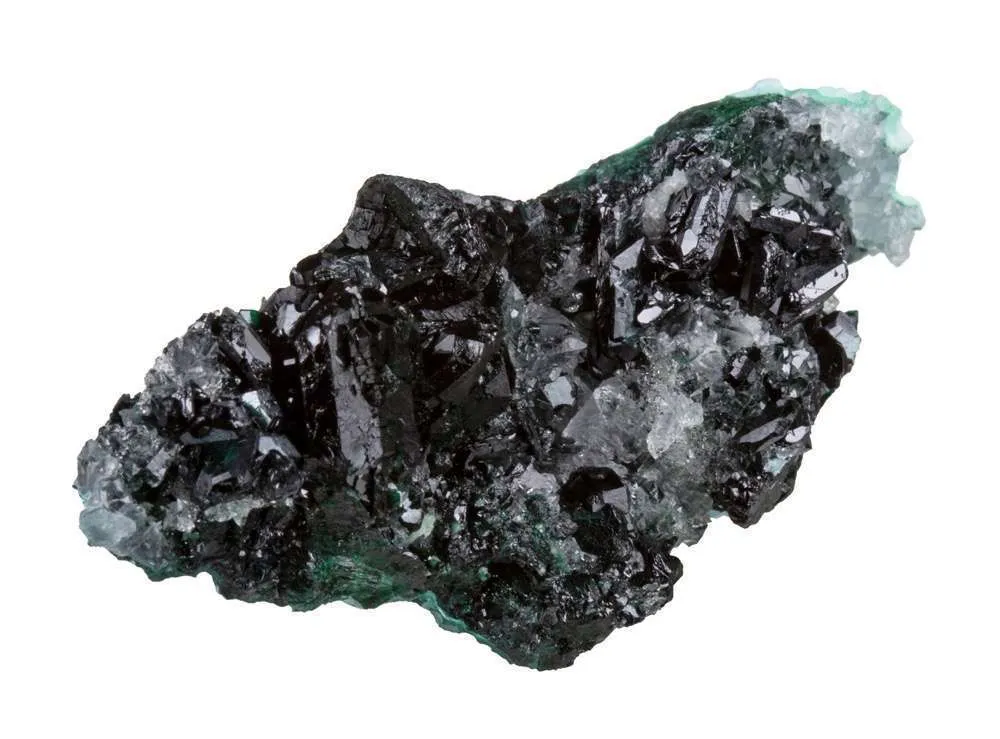 Clinoatacamite (twinned) on Quartz - image 4