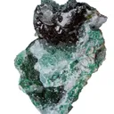 Clinoatacamite with Malachite on Quartz - image 2
