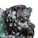 Clinoatacamite with Malachite on Quartz - image 1