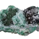 Clinoatacamite with Malachite on Quartz - image 4