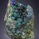 Clinoclase and Azurite on CORNWALLITE - image 1