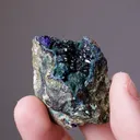 Clinoclase and Azurite on CORNWALLITE - image 2