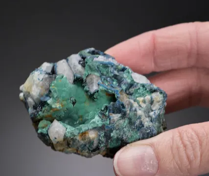 Clinoclase from Wheal Unity, St Day, Gwennap, Cornwall, England, UK