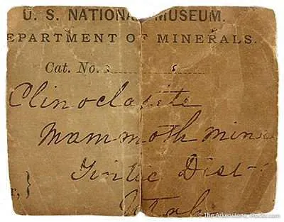 Clinoclase With Neat Old Smithsonian Label - image 3
