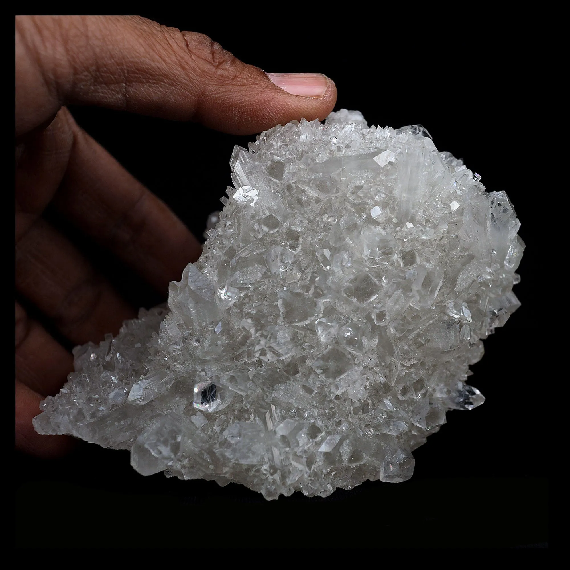 Coated Calcite with Gemmy Apophyllite Natural Mineral Specimen - image 4