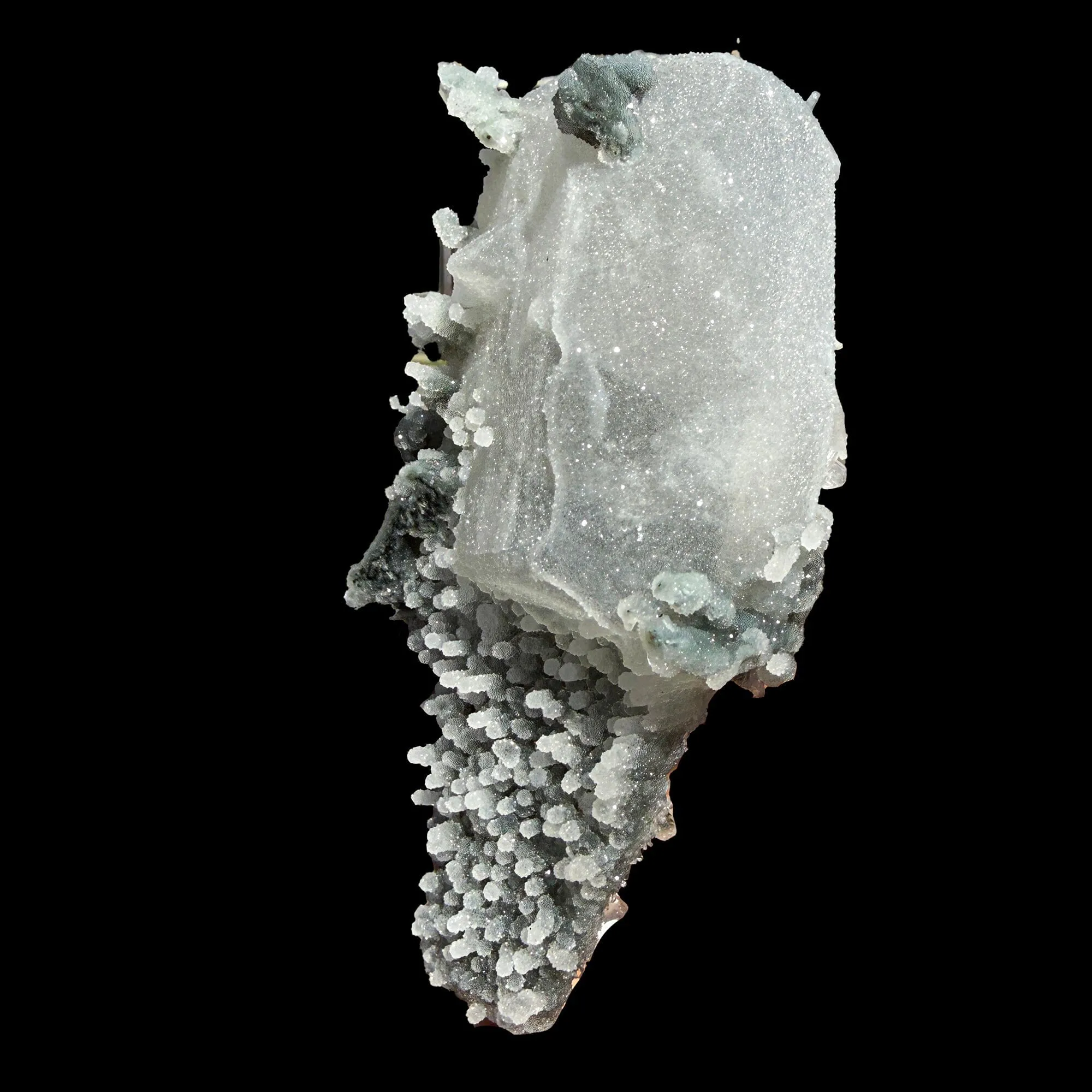 Coated Calcite with Gemmy Chalcedony Stalactites – Jalgaon, India | Rare Zeolite Mineral Specimen - image 3