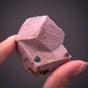 Cobaltian Calcite on Calcite twin, with Malachite - image 1