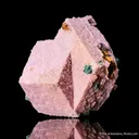 Cobaltian Calcite on Calcite twin, with Malachite - image 5