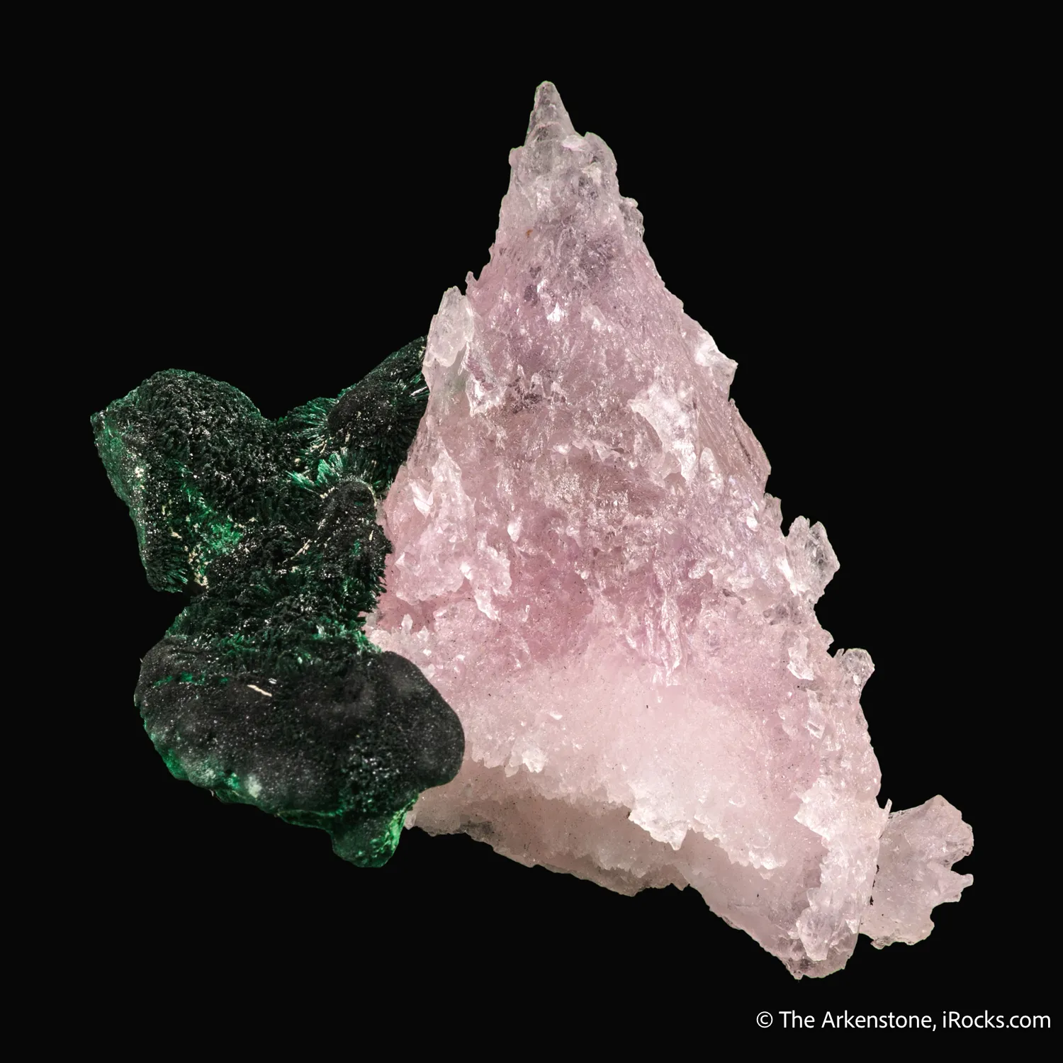 Cobaltian Calcite on Malachite - image 5